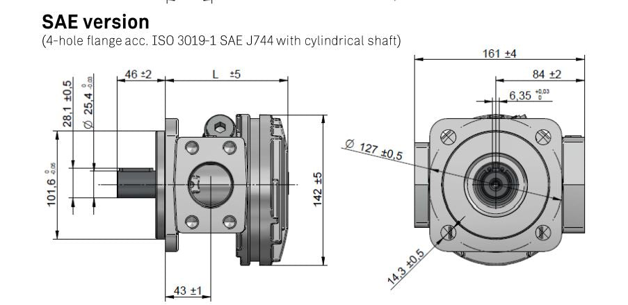 ASA 80cc/rev Gerotor Oil pump APBH80ZNBP20K (SAE)