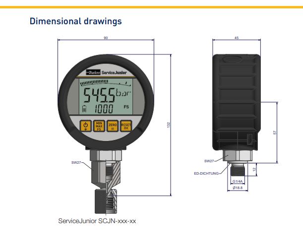 Webtec SR-HPM-110-MT-100* Digital Pressure Gauge