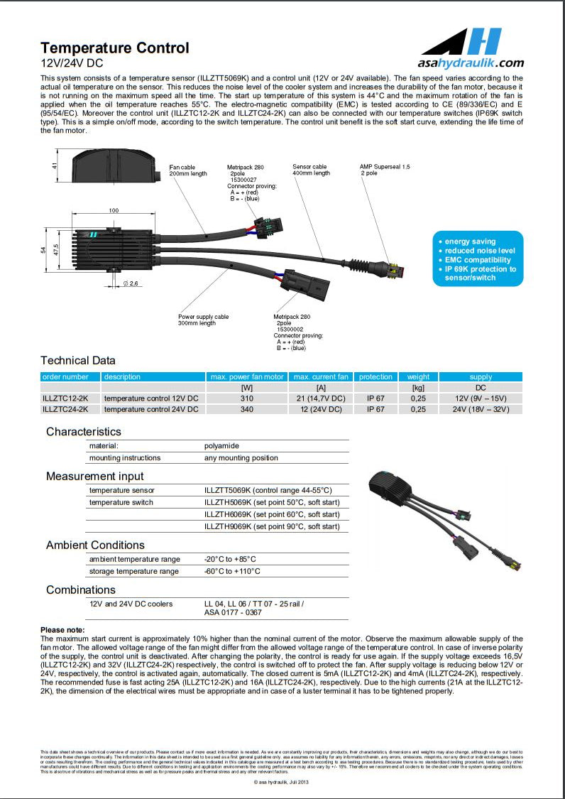 ASA ILLZTC24-2K Temperature Control unit 24 Volt - Unwin Hydraulic Engineering