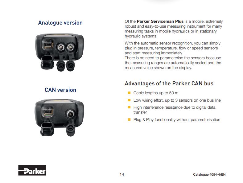 Parker Sensocontrol Serviceman Plus  SCM-155-2-05 CAN Input RS Number 174-613